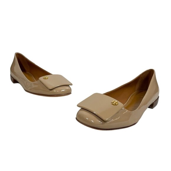 Tory Burch Women’s Yardley Camellia Pink Flat Patent Calf Sz 9 - New - Picture 1 of 12